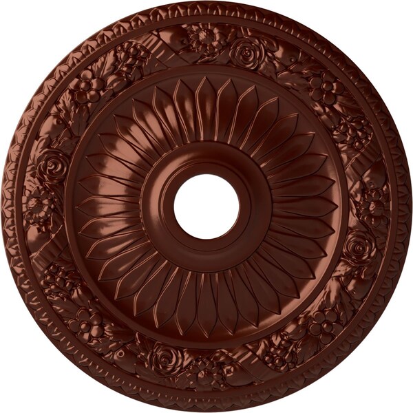 Ekena Millwork Bellona Ceiling Medallion (Canopies up to 3 5/8"), 23 5/8"OD x 3 5/8"ID x 1 1/8"P, Antique Copper CM23BEACS - main